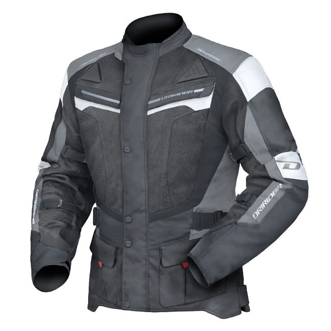 Dririder Apex 4 Airflow Black/White/Grey Road Jacket 1 Dririder Apex 4 Airflow Black/White/Grey Road Jacket