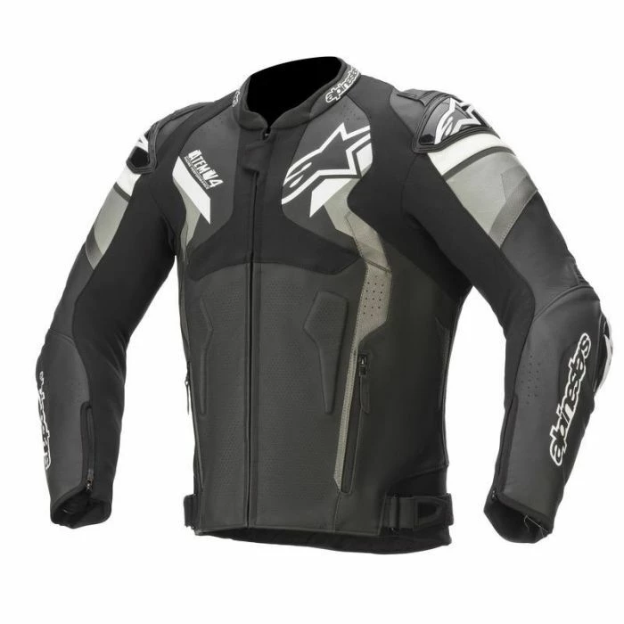 Alpinestar Atem V4 Leather Jacket - Black/Grey/White - Alpinestars 1 Alpinestar Atem V4 Leather Jacket - Black/Grey/White - Alpinestars