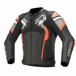 Alpinestar Atem V4 Leather Jacket - Black/Grey/Fluro Red - Alpinestars