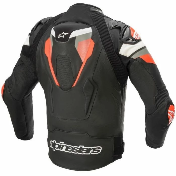 Alpinestar Atem V4 Leather Jacket - Black/Grey/Fluro Red - Alpinestars 2 Alpinestar Atem V4 Leather Jacket - Black/Grey/Fluro Red - Alpinestars - Image 2