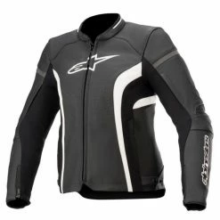 Alpinestars Kira V2 Leather Ladies Jacket - Black/White