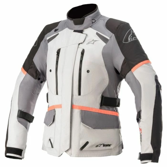 Alpinestars Stella Andes V3 Drystar Ladies Jacket - Ice Gray/Drk Gray/Coral 1 Alpinestars Stella Andes V3 Drystar Ladies Jacket - Ice Gray/Drk Gray/Coral