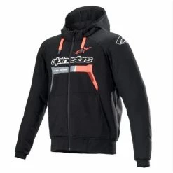 Alpinestars Chrome Ignition Road Hoodie- Black/Fluro Red